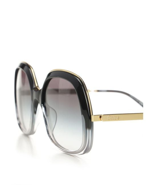 Chloé Metallic Chloé Eyewear Square-Frame Sunglasses