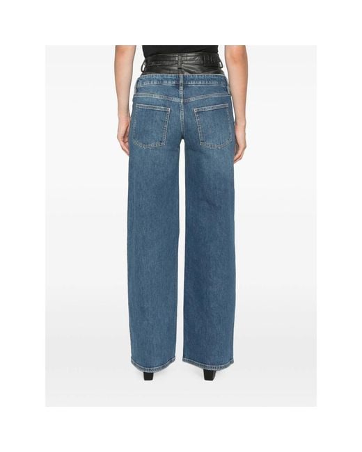 Jonathan Simkhai Blue Layered-Waistband Jeans