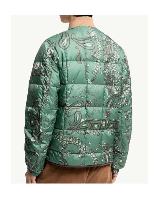 Moncler Green Chalvron Reversible Down Bomber Jacket for men