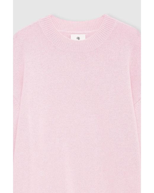 Anine Bing Pink Lee Crew-Neck Sweater