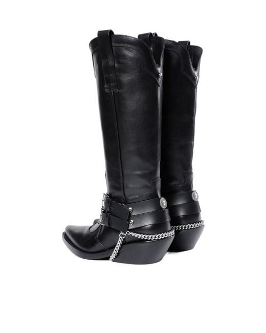 Ann Demeulemeester Black Finnbo Santiago Boots With Belts for men
