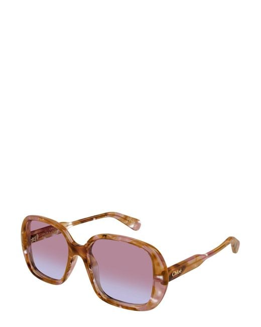 Chloé Pink Chloé Eyewear Square-Frame Sunglasses