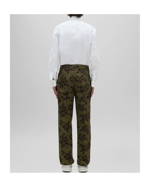 Aspesi Green Printed Casual Pants for men
