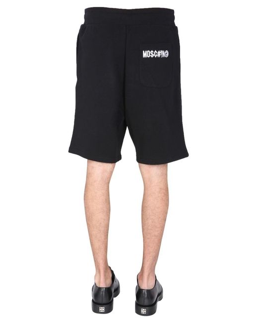 Moschino Black Logo Design Shorts for men
