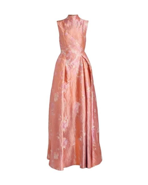Erdem Pink High-Neck Maxi Dress