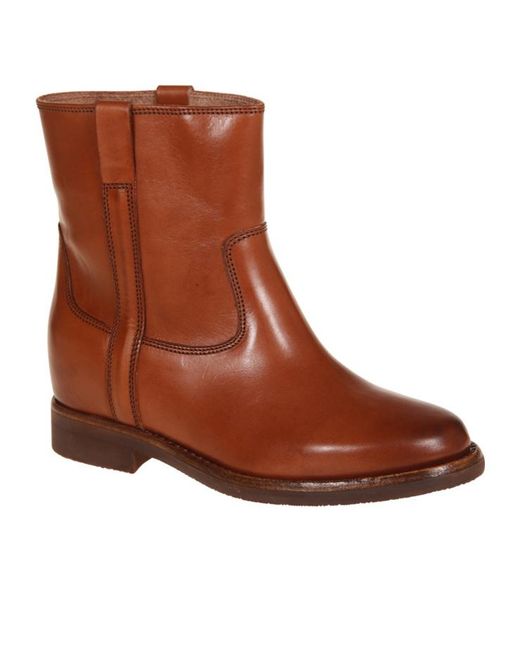 Isabel Marant Brown Susee Round Toe Ankle Boots