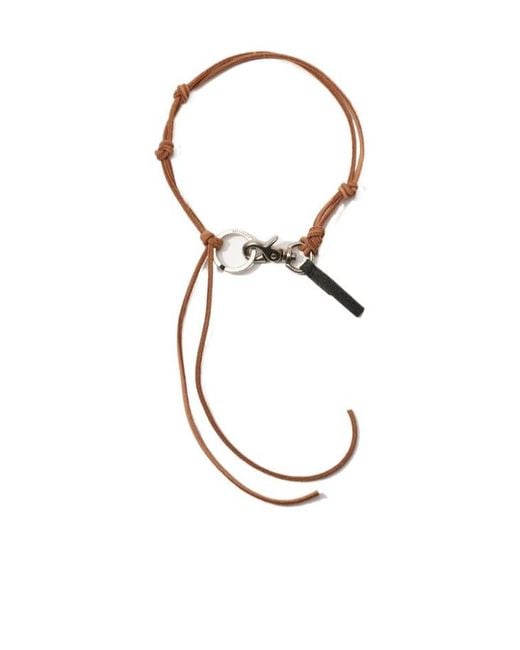 Our Legacy Metallic Adjustable Leather Necklace for men