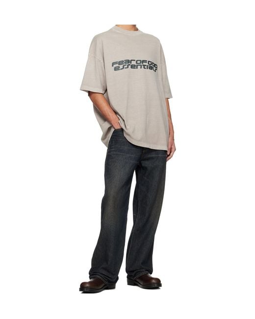 Fear Of God Gray 90S Crewneck T-Shirt for men