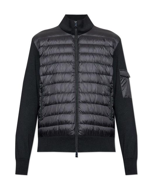 Paul & Shark Black Quilted Wool-Panel Jacket for men
