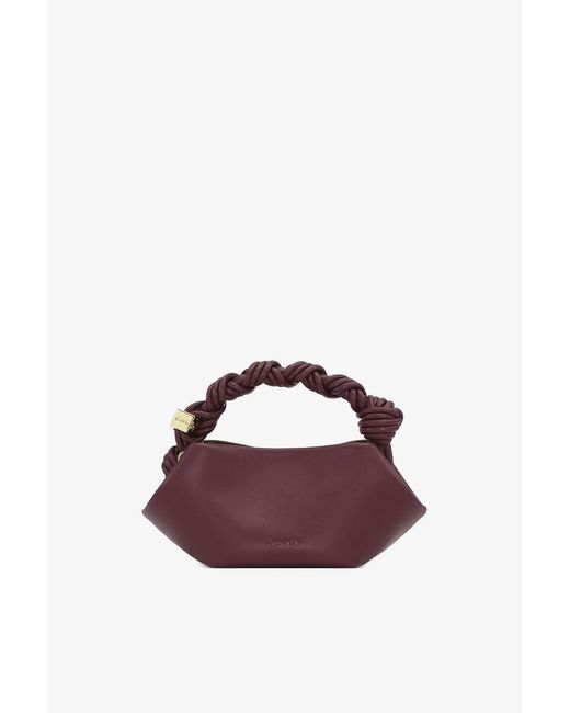 Ganni Purple Bou Mini Braided Handbag