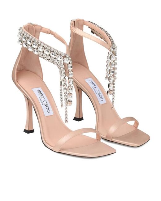 Jimmy Choo White Square Toe High Heel Sandals