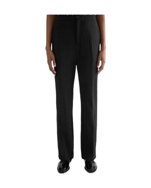 Jil Sander Black Wool Sablé Tailored Trousers