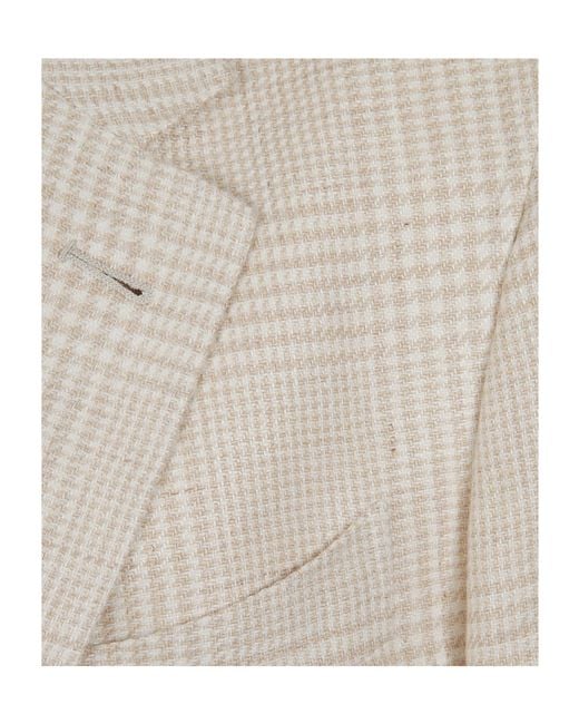 Zegna Natural Checked Single-Breasted Blazer for men