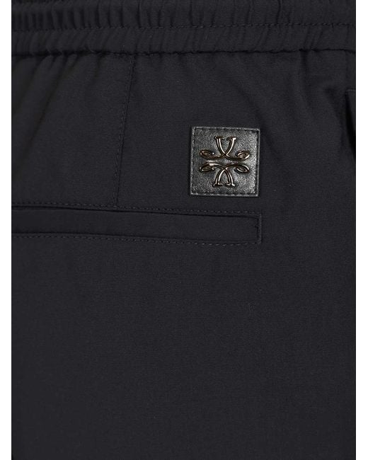 Jacob Cohen Black Drawstring Pleated Trousers for men