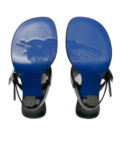 Burberry Black Bay Equestrian Knight Motif Sandals