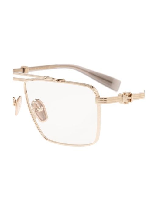 Balmain White Eyewear Brigade Vi Optical Glasses for men