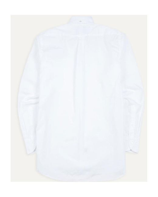 Drake's White Cotton Button Shirt for men