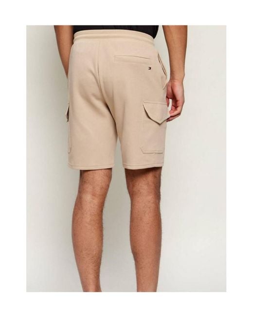 Tommy Hilfiger Natural Drawstring Cargo Shorts for men