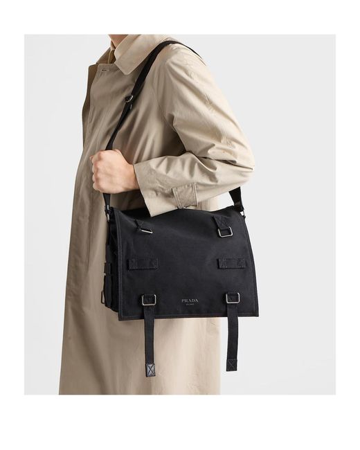 Prada Black Canvas Shoulder Bag for men