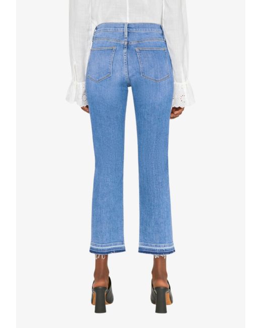 FRAME Blue Denim Cotton Trousers