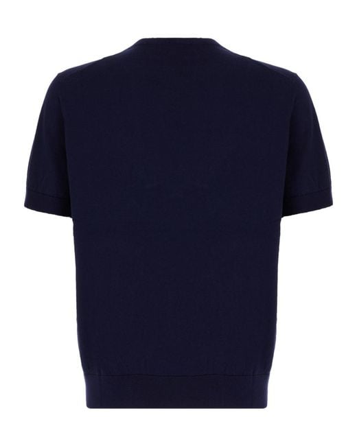 Etro Blue Short Sleeve Sweater for men
