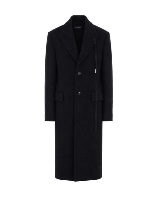 Ann Demeulemeester Black Aldina Strap-Detailed Long Coat