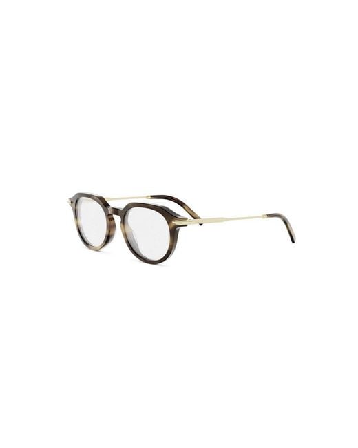 Dior White Eyewear Round Frame Glasses for men