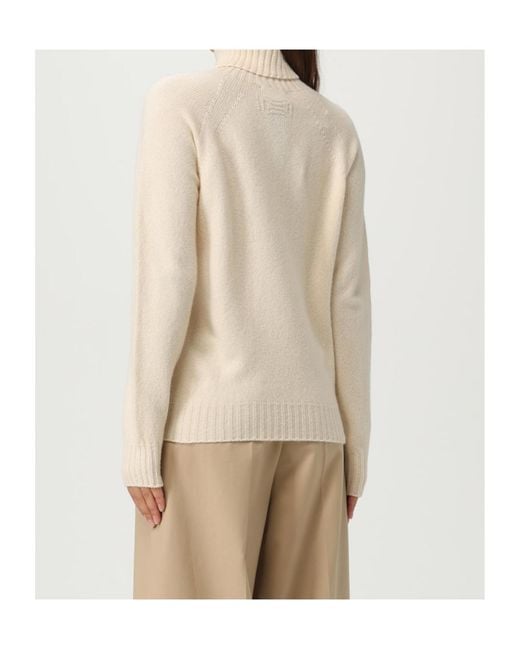 Drumohr White High-Neck Long-Sleeved Sweater