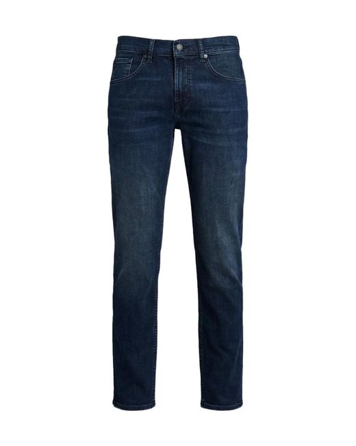 7 For All Mankind Blue Whiskering-Effect Jeans for men
