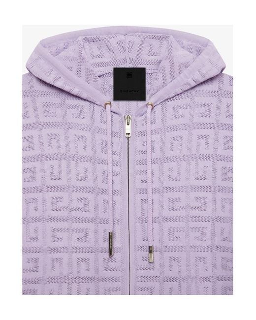 Givenchy 4G Lace Zip-Up Hoodie in Purple | Lyst
