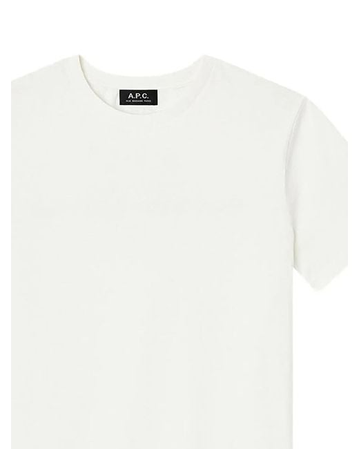 A.P.C. White Logo Printed Crewneck T-Shirt for men
