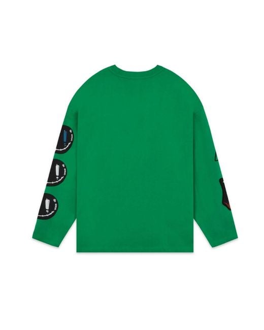 we11done Green Graphic-Print Cotton T-Shirt for men