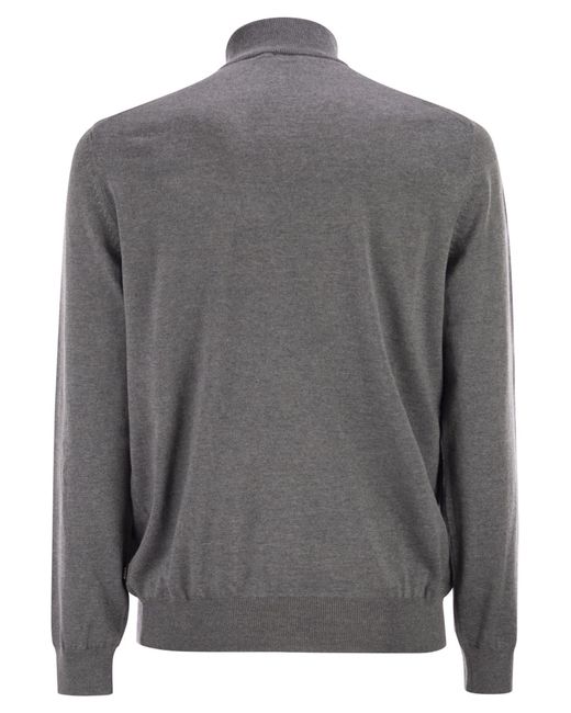 Boss Gray Boss Half Zip Knitted Sweater for men