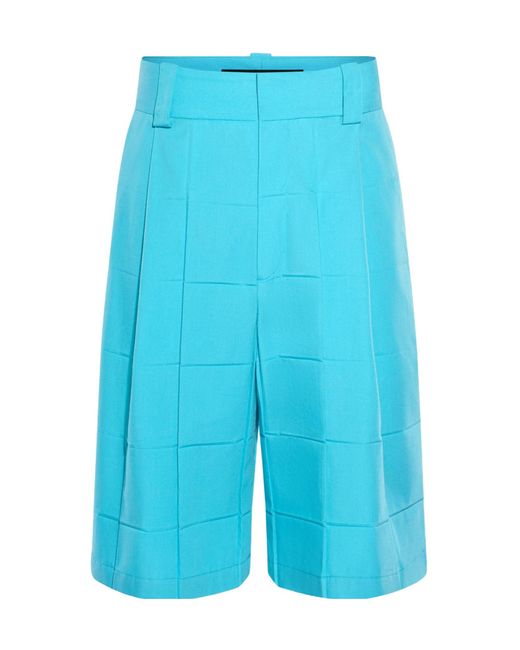 Jacquemus Blue Pleated Shorts for men