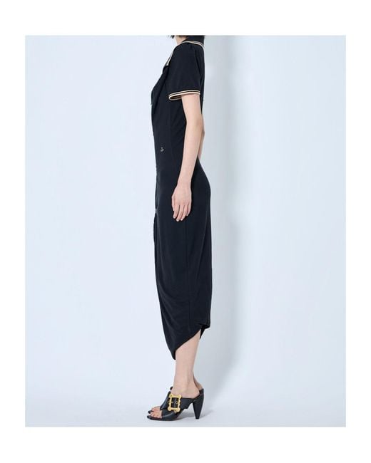 Vivienne Westwood Black Ruched Short-Sleeved Dress