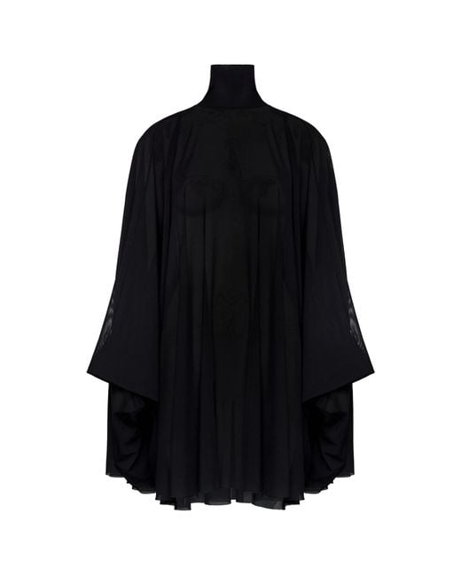 MM6 by Maison Margiela Black Semi-Sheer Mini Dress