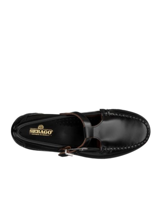 Sebago Black Aurora Lug Flat Shoes