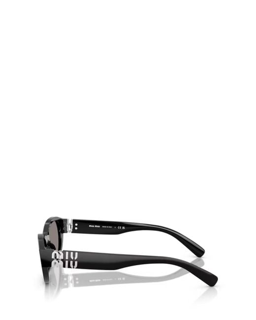 Miu Miu White Eyewear Oval Frame Sunglasses