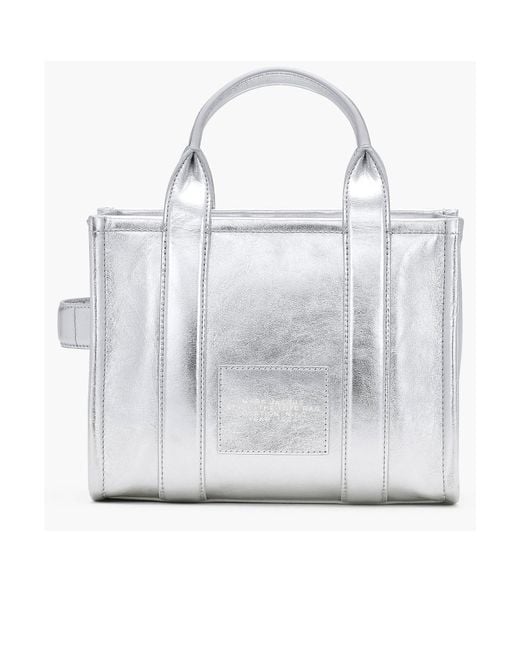 Marc Jacobs Gray The Metallic Small Tote Bag