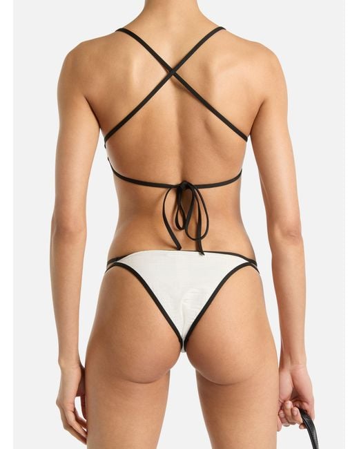 Balmain White Monogram Lycra Swimsuit