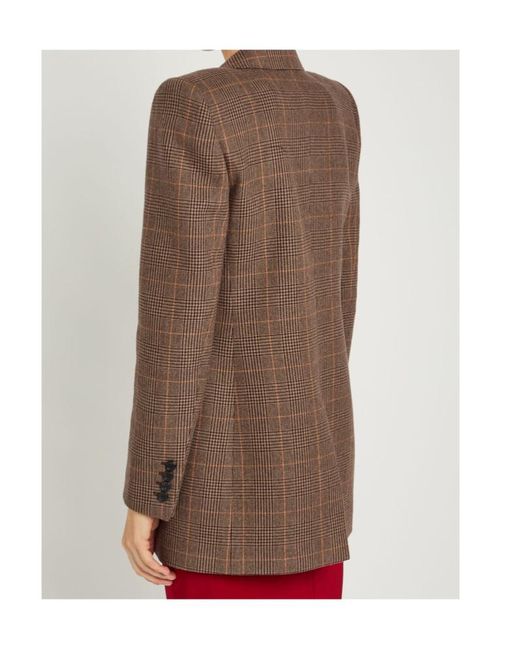 Saint Laurent Brown Houndstooth Wool And Cashmere-Blend Blazer