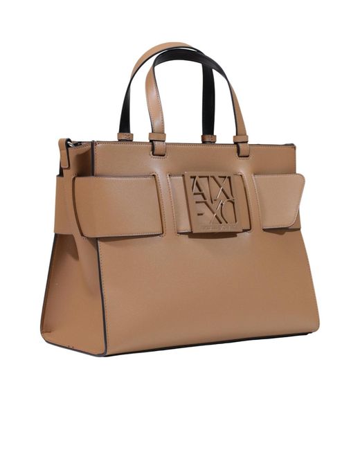 ARMANI EXCHANGE Brown Monogram Tote Bag