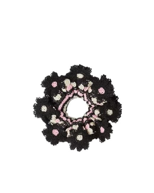 Fendi White Crochet Floral-Patch Scrunchie