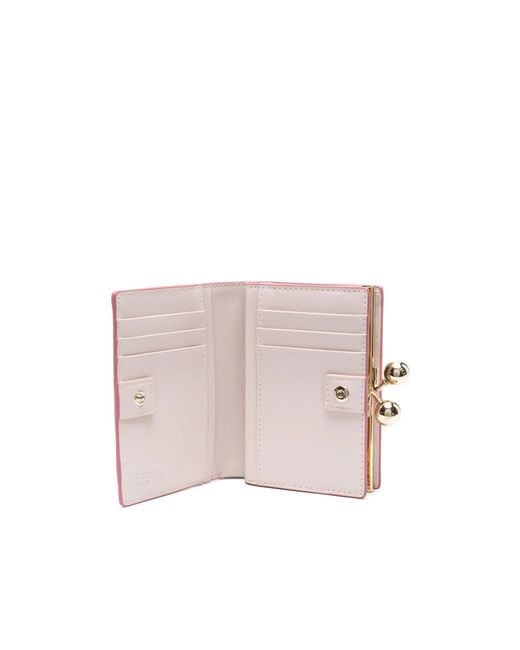 Furla Pink Dots Small Compact Wallet