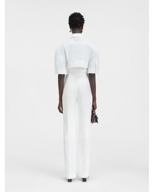 Jacquemus White Slit Pants