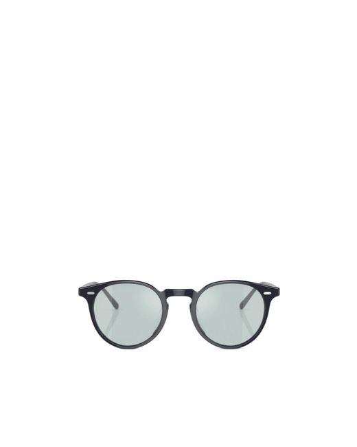 Oliver Peoples Metallic Geometric Frame Round Sunglasses for men