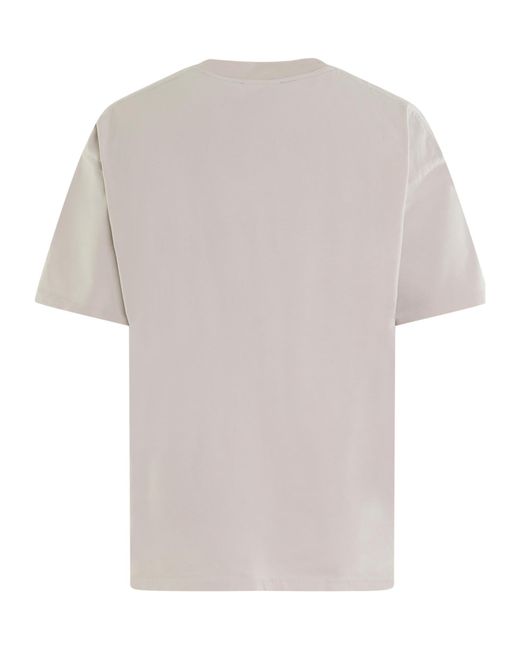 Represent White Embroidered Logo T-Shirt for men