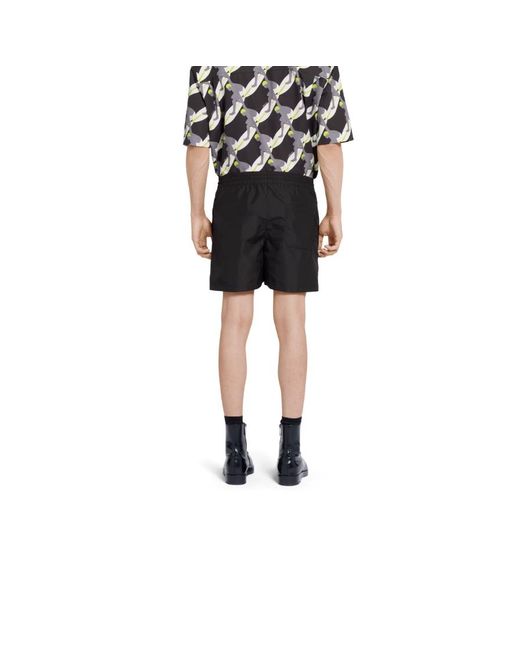 Gucci Black Logo Drawstring Swim Shorts for men