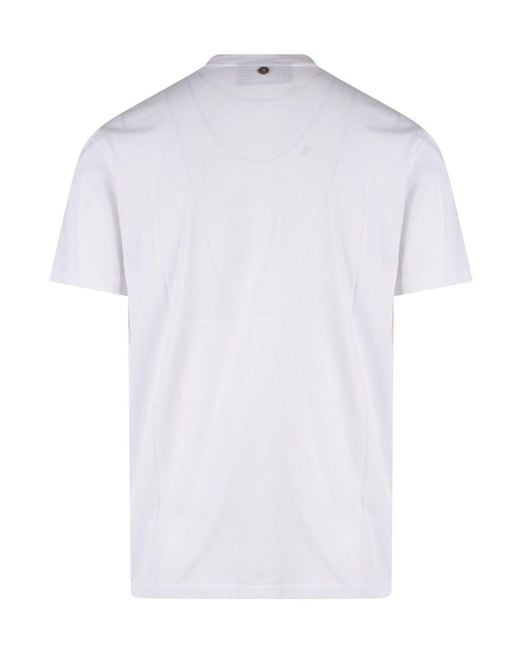 Neil Barrett White Thunderbolt-Print Cotton T-Shirt for men