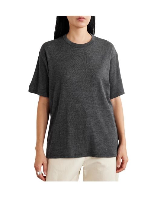 Ssstein Gray Ribbed Wool T-Shirt
